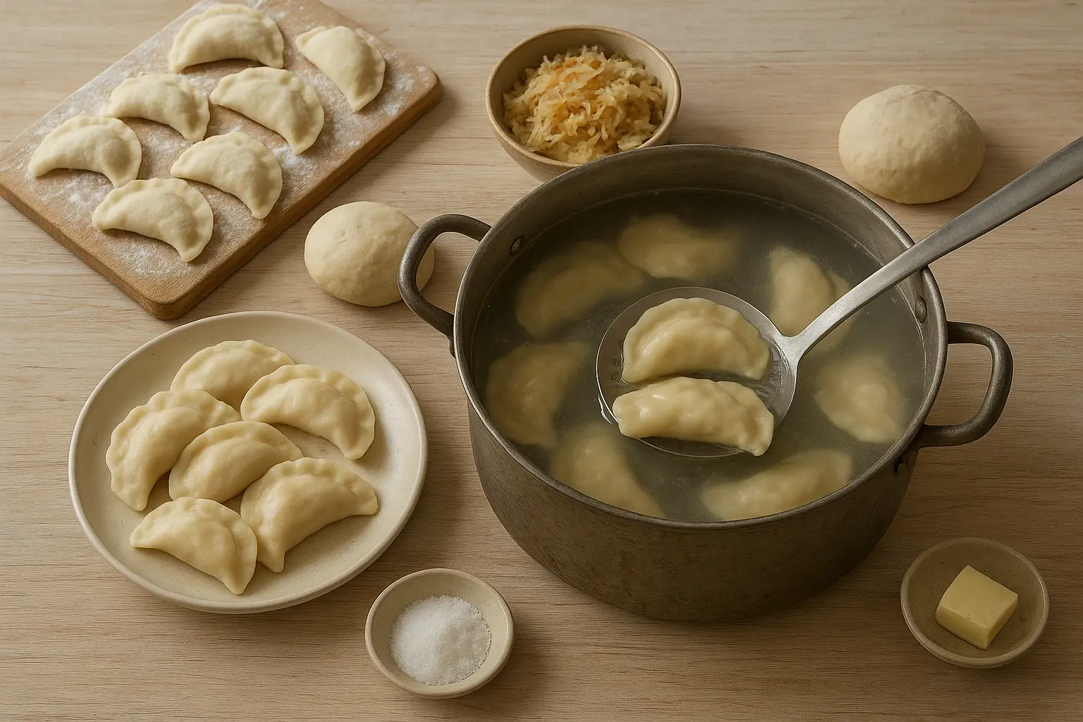 Як приготувати вареники с квашеной капустою