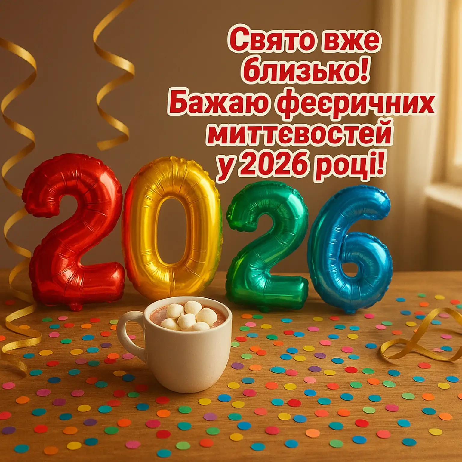 Привітання з прийдешнім новим роком 2026