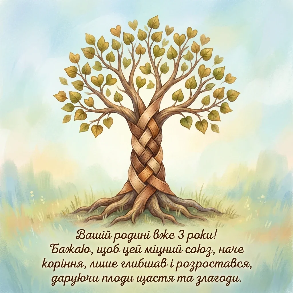 річниця весілля 3 роки привітання