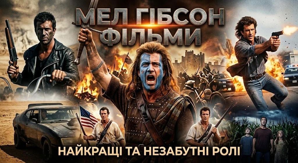 Повна добірка фільмів Мела Ґібсона з рейтингами