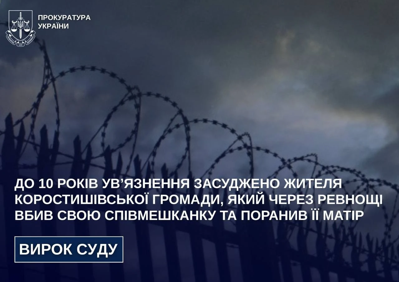 Ревнощі завершилися в’язницею: на Житомирщині засуджено вбивцю