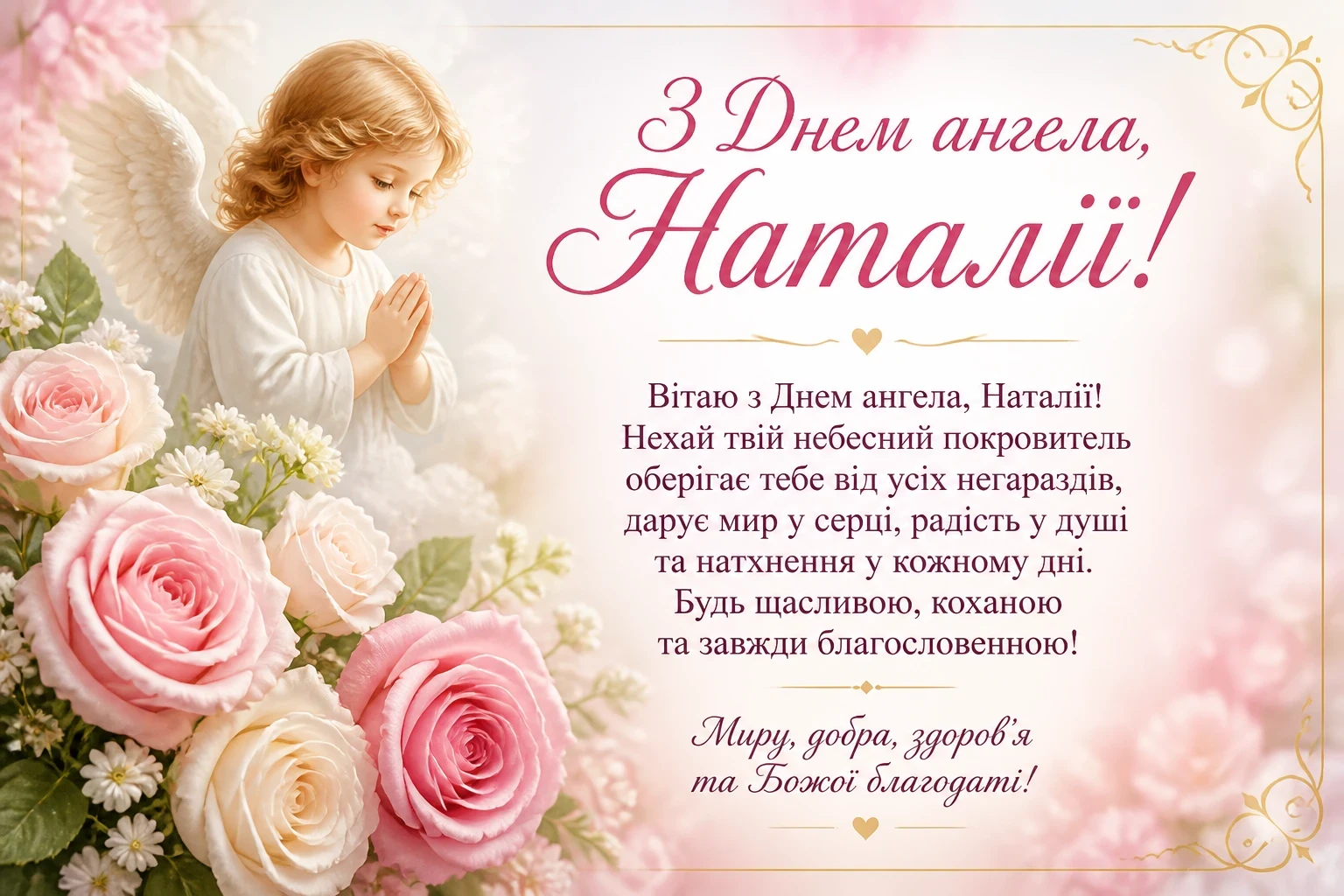 Привітання на день ангела Наталії