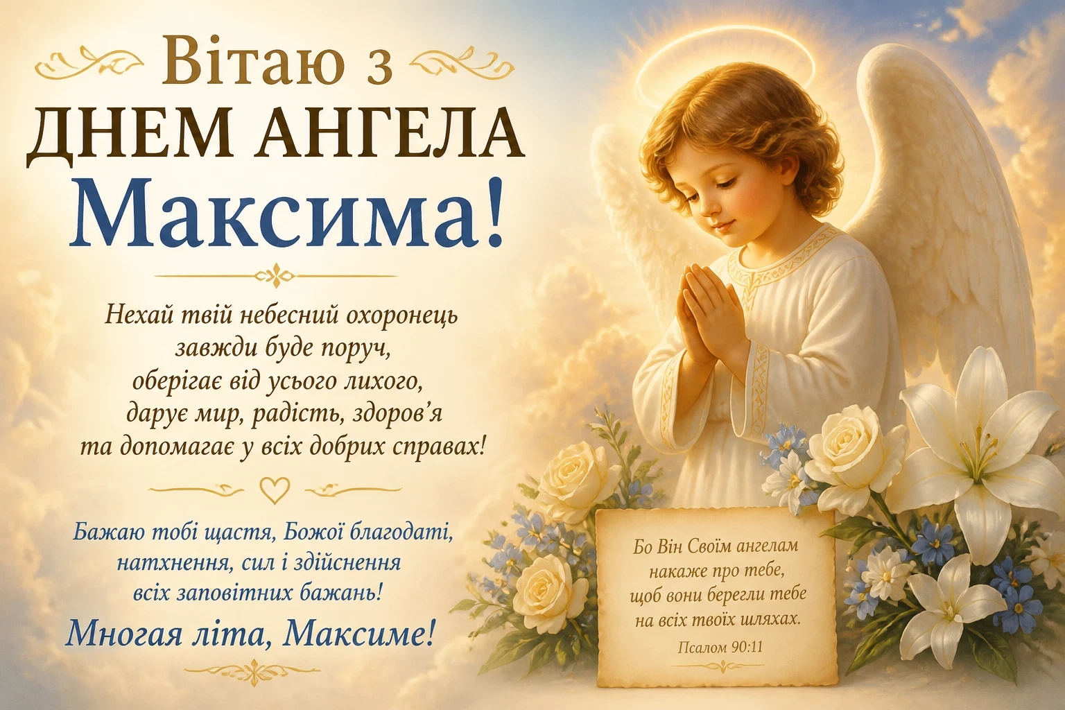 Привітання на день ангела Максима