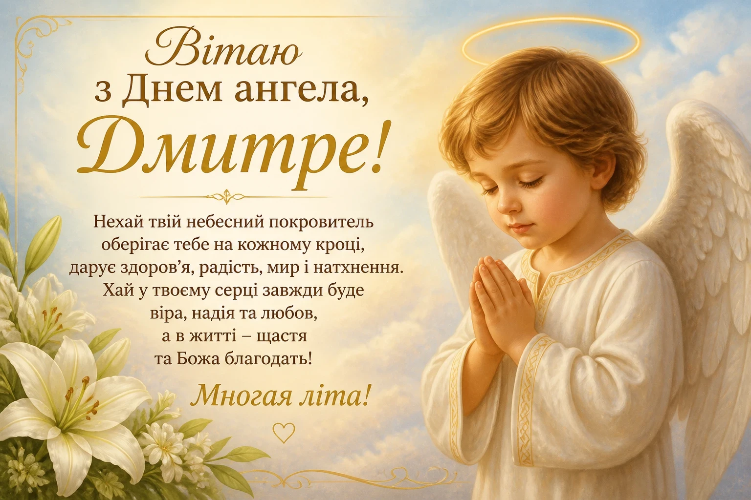 Привітання з днем ангела Дмитра
