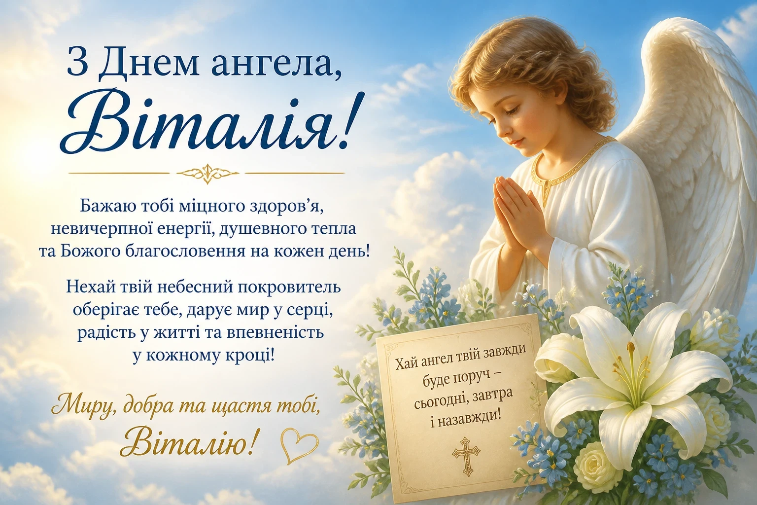 Привітання на день ангела Віталія