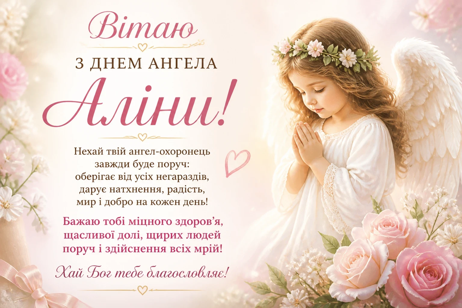 Привітання на день ангела Аліни